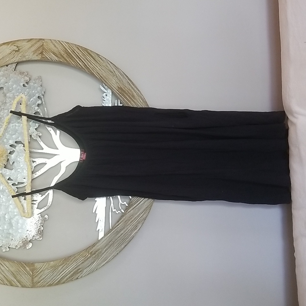 Cotton gauze dress black